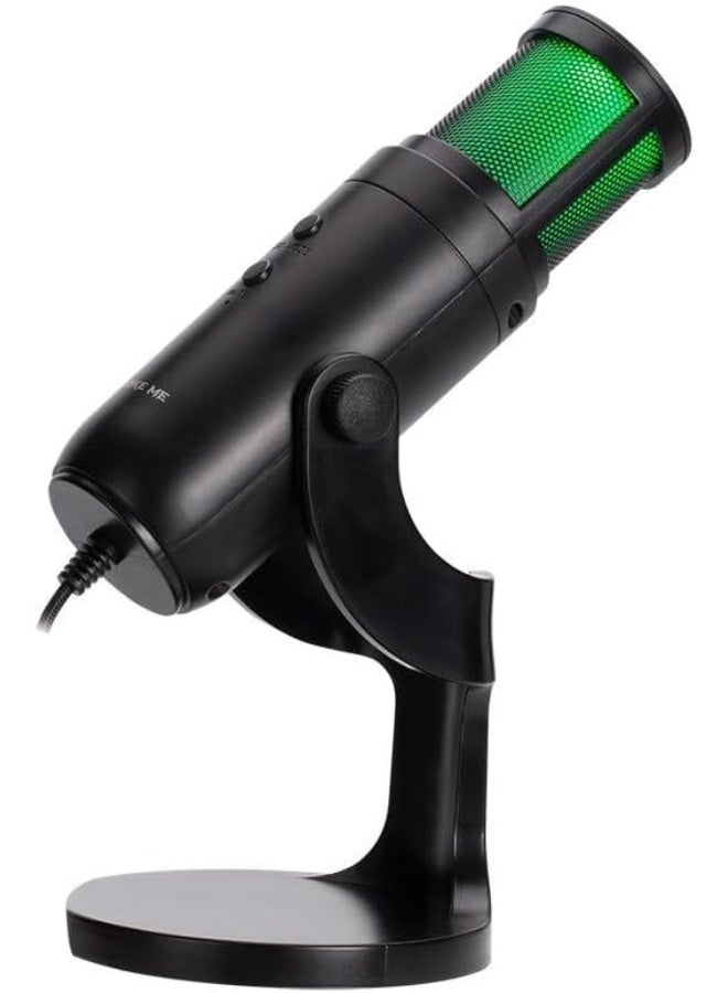 XTRIKE ME XMC-03 Gaming Microphone USB Cable RGB Omnidirectional Microphone for Desktop Live Streaming 12 RGB Lighting Modes 360° Rotatable Body Shielded Cable for PC - Image 5