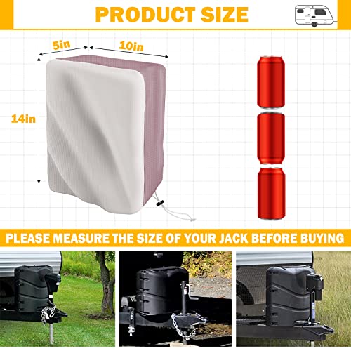 Tokept Trailer RV Electric Jack Cover, 14H x 5W x 10D inch, 600D Waterproof Oxford FabricUniversal RV Tongue Jack Protective Cover (Dark Beige) - Image 3
