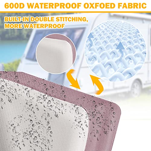 Tokept Trailer RV Electric Jack Cover, 14H x 5W x 10D inch, 600D Waterproof Oxford FabricUniversal RV Tongue Jack Protective Cover (Dark Beige) - Image 4