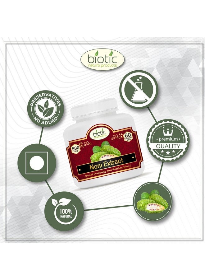 Biotic كبسولات بيوتيك نوني (موريندا سيتريفوليا) 500 ملغ مستخلص - 120 كبسولة نباتية (عبوة من 2) - Image 5