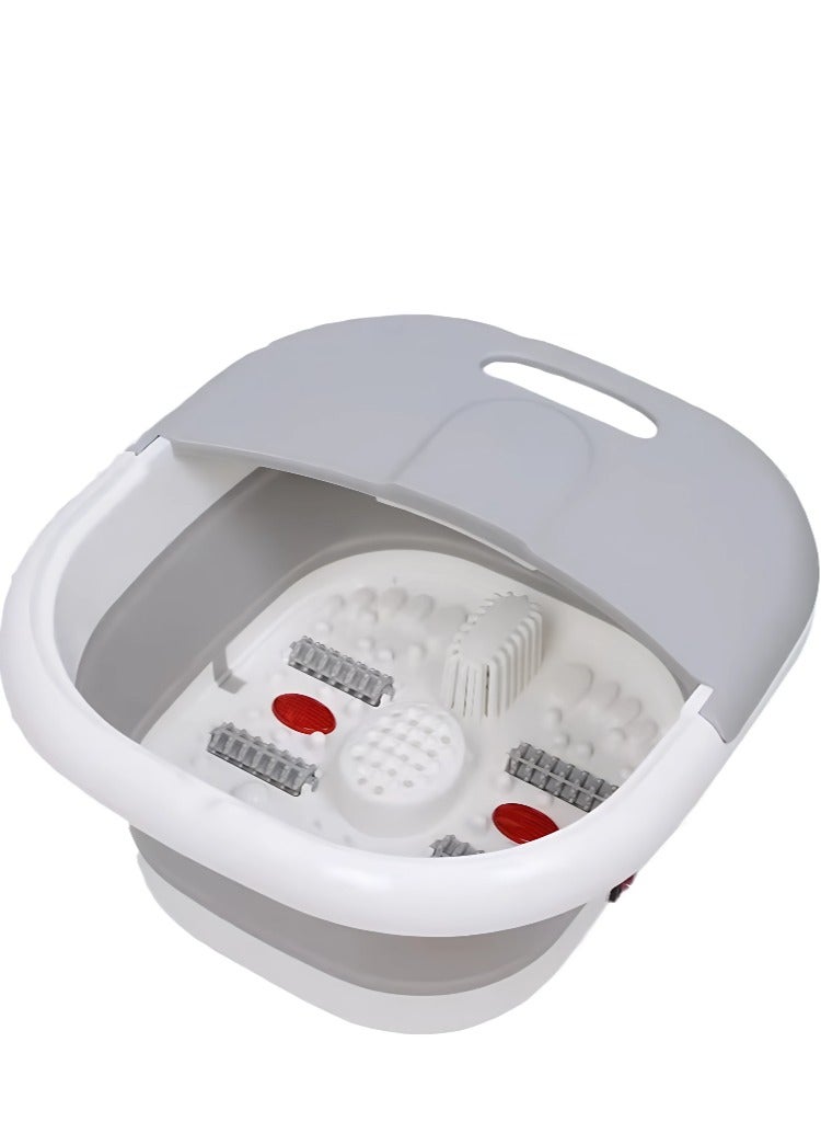 Fitness World Foot Massager, Foot Spa Massager with Temperature Control, Vibration and Flowing Bubbles, Foldable Electric Spa Bath Massager with Heat Bubbles and Vibration - Image 1
