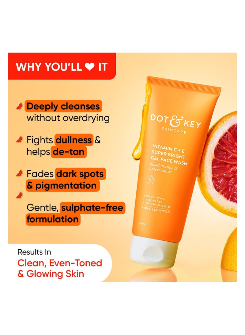 دوت آند كي غسول الوجه جل فائق اللمعان بفيتامين C + E لبشرة متوهجة ومشرقة | جميع أنواع البشرة|مع فيتامين C الثلاثي| غسول الوجه للنساء والرجال|100 مل - Image 2