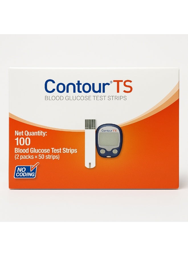 باير عبوة من 100 شريط اختبار نسبة السكر في الدم Contour TS 