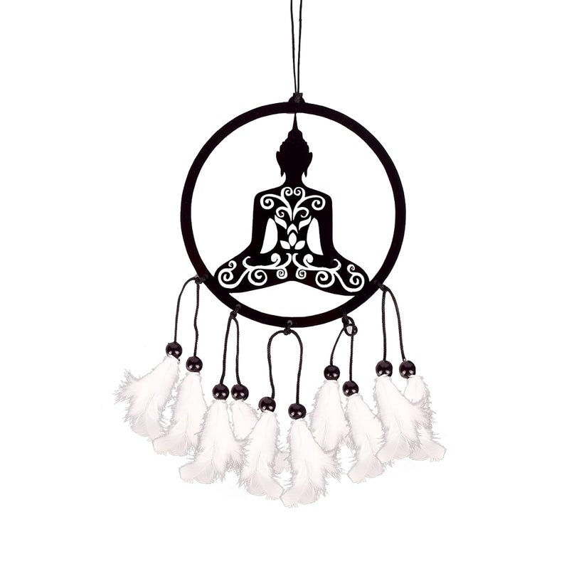 MGNLR Fancy Lord Shiva car Hanging car Rear View Mirror Decor Ornament Accessories Good Luck Dream Catcher Positive Vibes Balcony,Gift, car, Wind Chimes, Room (Budhha Dream Catcher) - Image 2
