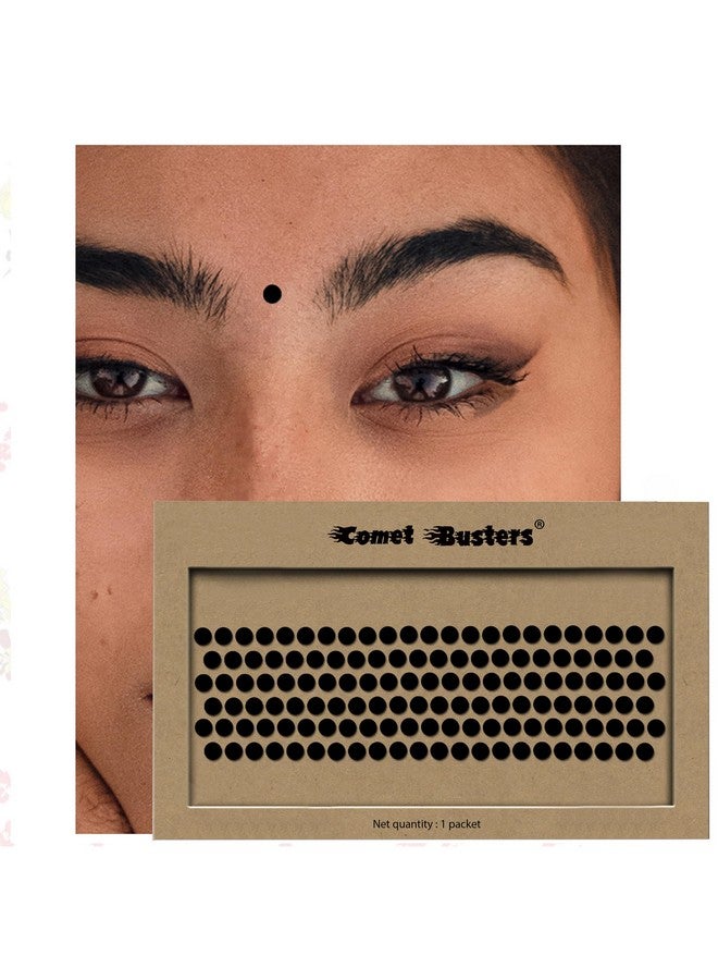 Comet Busters Beautiful Handcrafted Round Black Velvet Bindis (6 mm) (BIN2099) - Image 3