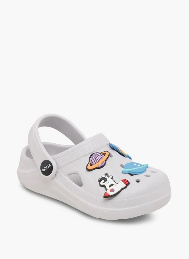 Aqua Boys Jibbitz Accent Clogs with Backstrap