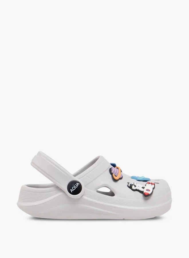 Aqua Boys Jibbitz Accent Clogs with Backstrap