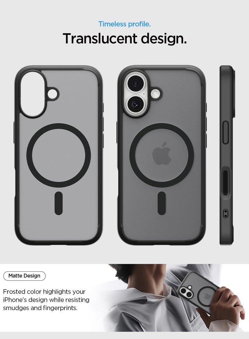 Spigen غطاء هاتف آيفون 17 من ألترا هايبرد ماغ فيت مع ماغ سيف (2025) - أسود متجمد - Image 4