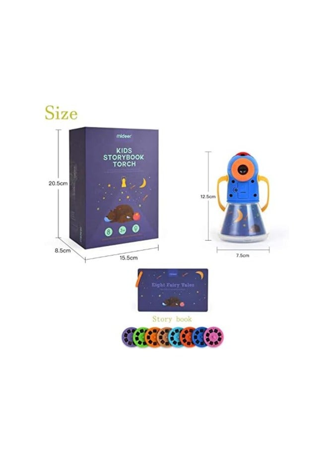 عام مشعل إسقاط قصة بضوء ليلي، قصص نوم للأطفال، فلاشلايت ألعاب إضاءة، عرض شرائح من الحيوانات، 8 أفلام خيالية مع 64 شريحة، هدية مدرسية رائعة وألعاب ممتعة يدوية. - Image 3