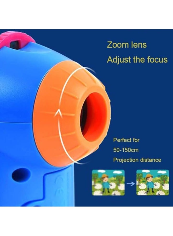 عام مشعل إسقاط قصة بضوء ليلي، قصص نوم للأطفال، فلاشلايت ألعاب إضاءة، عرض شرائح من الحيوانات، 8 أفلام خيالية مع 64 شريحة، هدية مدرسية رائعة وألعاب ممتعة يدوية. - Image 5