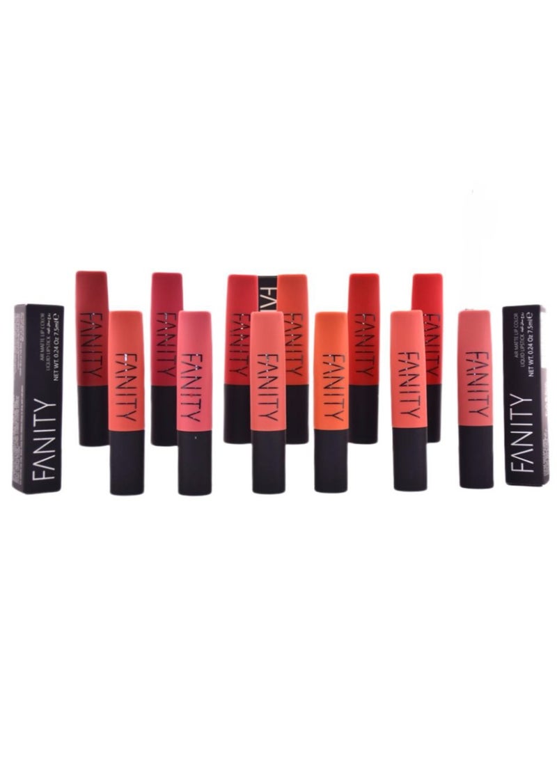 Fanity Liquid Matte Lipstick Set – 12 Colors Long-Lasting High-Pigment Lip Cream Collection - Image 3