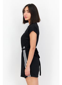 adidas Originals Women Sportswear Fit Belted Brand Logo Mini Dress, Black  - Image 3