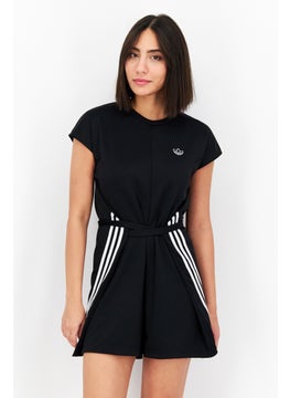 adidas Originals Women Sportswear Fit Belted Brand Logo Mini Dress, Black  - Image 1