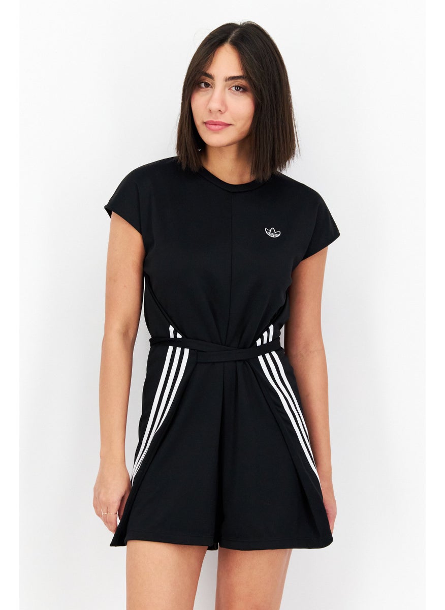 adidas Originals Women Sportswear Fit Belted Brand Logo Mini Dress, Black  - Image 1