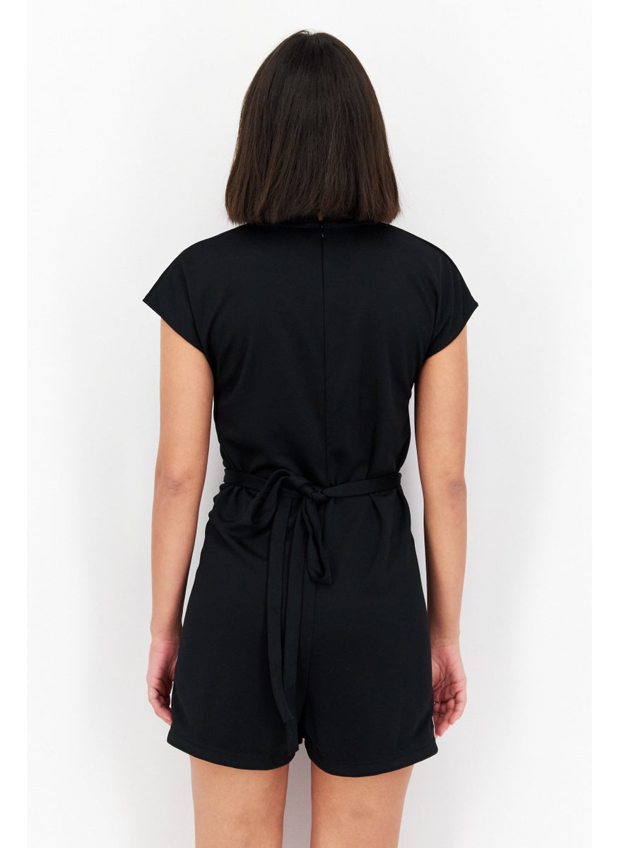 adidas Originals Women Sportswear Fit Belted Brand Logo Mini Dress, Black  - Image 2