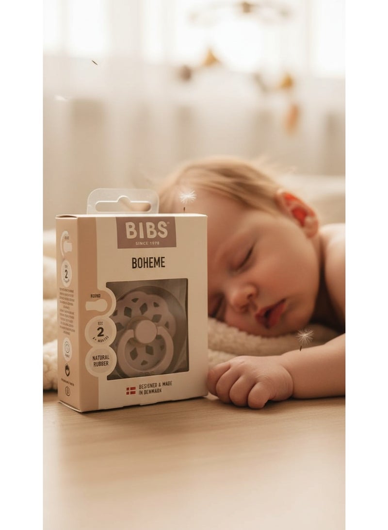 BIBS Pacifier Natural Rubber Round Nipple 6M+ - Image 1