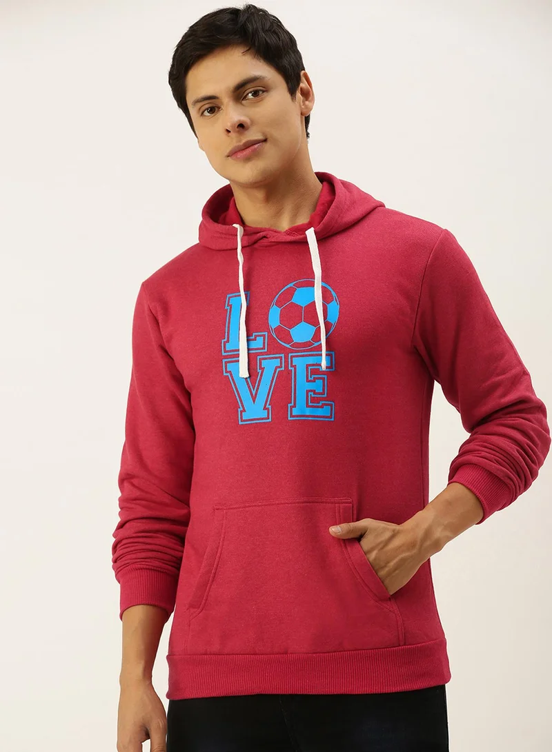 كامبوس سوترا هودي رجالي مطبوع عليه كرة الحب باللون الأحمر الوردي
