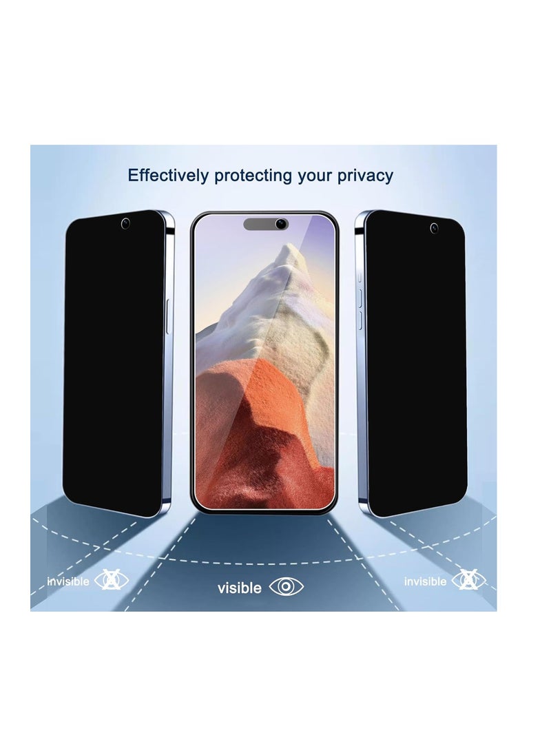 TIGER iPhone Tempered Glass 3 Pack Privacy Screen Protector Set For iPhone 15 6.1 Inch Anti-Spy Tempered-Glass, Scratch Resistant iPhone Glass Full-Coverage Glass (Privacy, iPhone 15) - Image 2