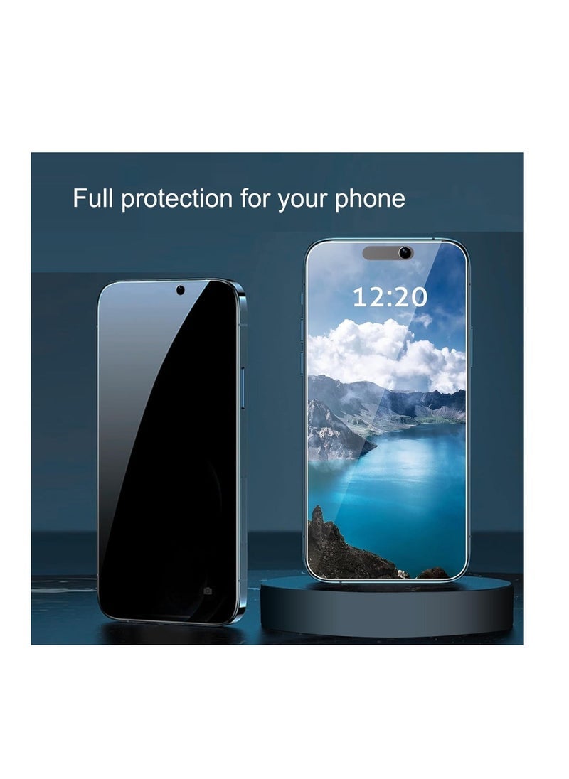 TIGER iPhone Tempered Glass 3 Pack Privacy Screen Protector Set For iPhone 15 6.1 Inch Anti-Spy Tempered-Glass, Scratch Resistant iPhone Glass Full-Coverage Glass (Privacy, iPhone 15) - Image 4