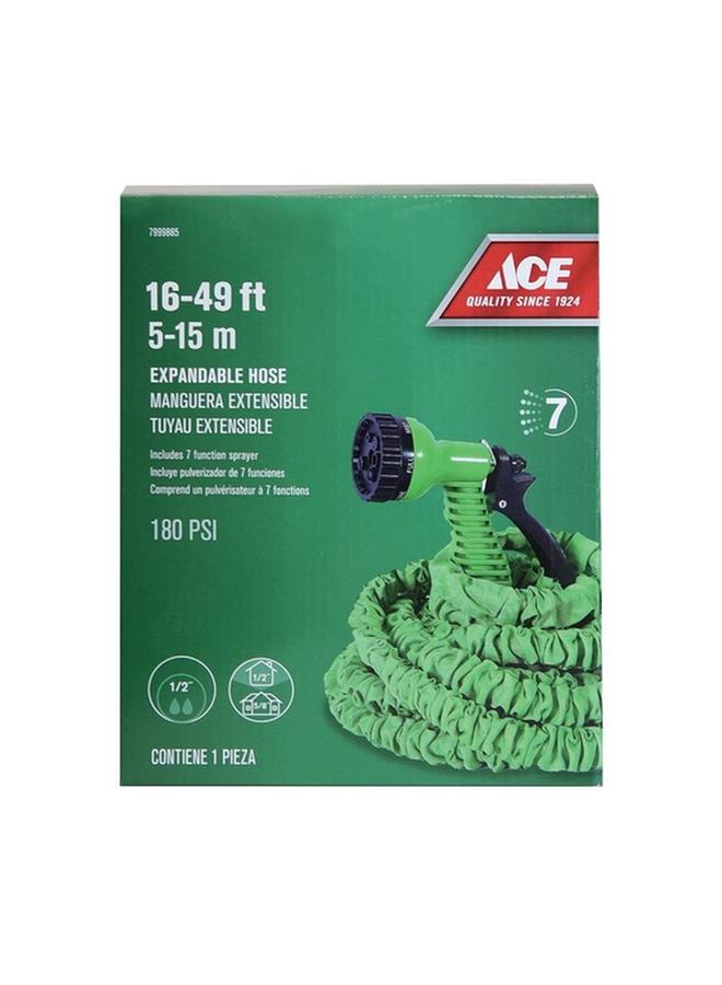 آيس خرطوم مياه قابل للتمدد مع رشاش 7 وظائف باللونين الأخضر والأسود بطول 16 إلى 49 قدمًا 7999885 - Image 2