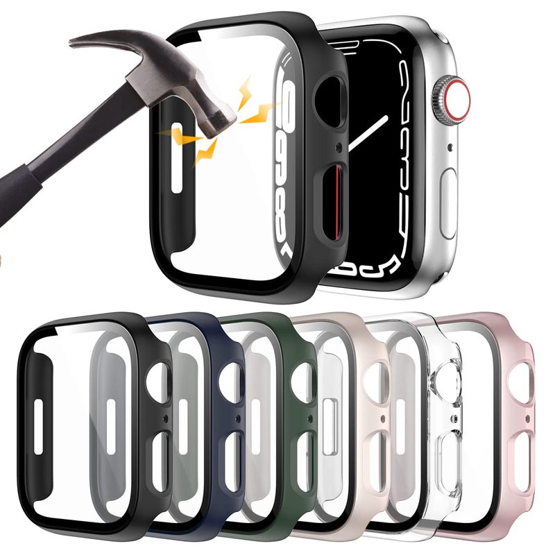 Rontion 6 Pack Hard PC Case with Tempered Glass Screen Protector for Apple Watch 40mm SE (2nd Gen)/Series 6/SE/5/4, Ultra-Thin Scratch Resistant Bumper Cover - Image 3