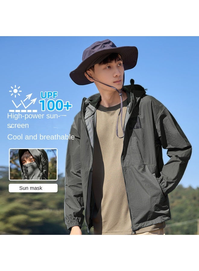 كاميل سترة شمسية تبريد عالية الحماية UPF100+، ستايل unisex للزوجين، ملابس خارجية مبردة واقية من الأشعة فوق البنفسجية - Image 2