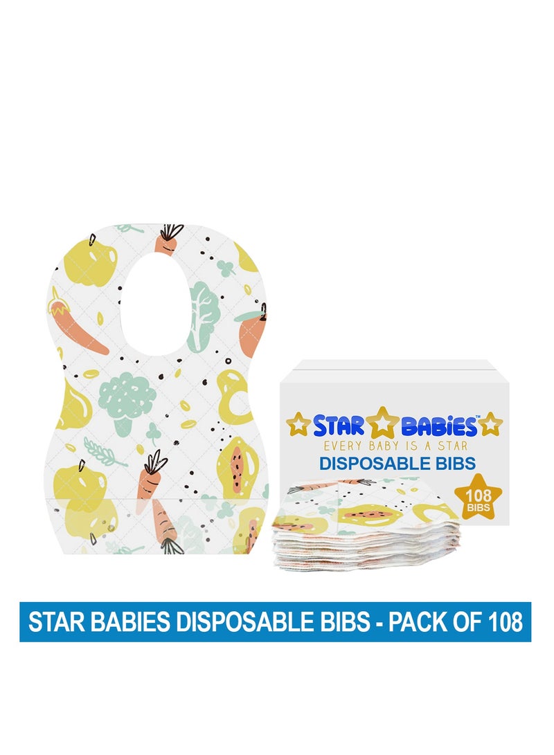 STAR BABiES Disposable Bibs Pack of 108-Fruits Print - Image 2