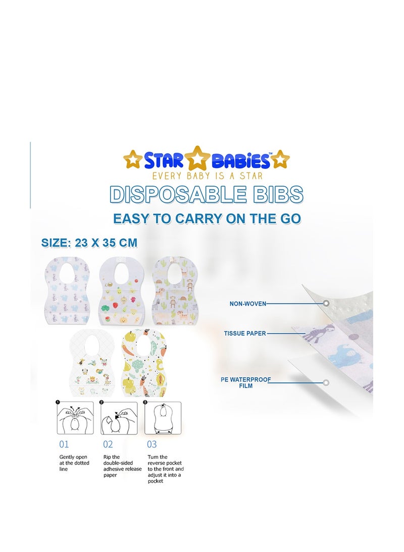 STAR BABiES Disposable Bibs Pack of 108-Fruits Print - Image 3