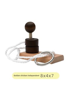 Wooden Topology Unleash Rope Toy Column Unleash Rope Series Unleash Unlock Toy Fun Kongming Lock Luban Lock-Color:Golden Chicken Independent