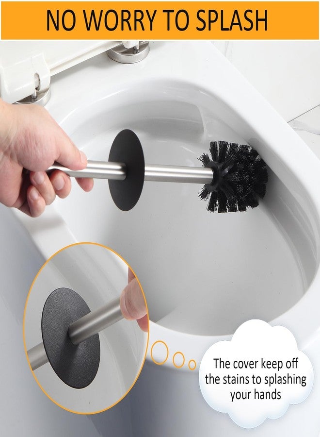 BGL Toilet Brush and Holder Set Brushed Nickel Aluminium Freestanding Toilet Bowl Cleaner Brush and Holder for Bathroom Storage and Organization, Square Design Sturdy and Space Saving - Image 5