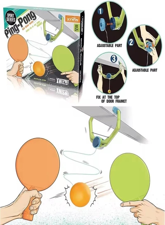 G.FIDEL Children Table Tennis Trainer Set Portable Hand Eye Coordination for Living Room Ping Pong Sports Set for Adults and 5 6 7 8 Years Kids - Image 2