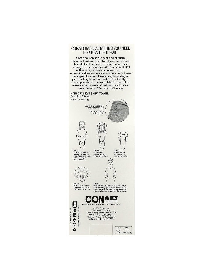 CONAIR Conair, Twist & Wrap T-Shirt Towel , 1 Towel - Image 2