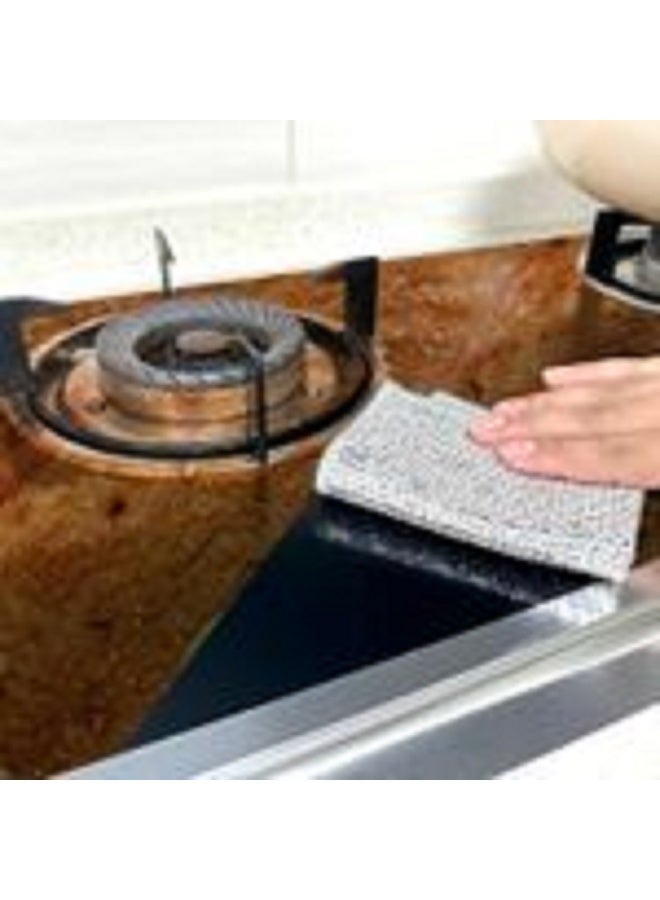 zoba 3 Pieces Double-Sided Wire Dishwashing Cloths 2 Sides (Stainless Steel and Towel) - Image 5