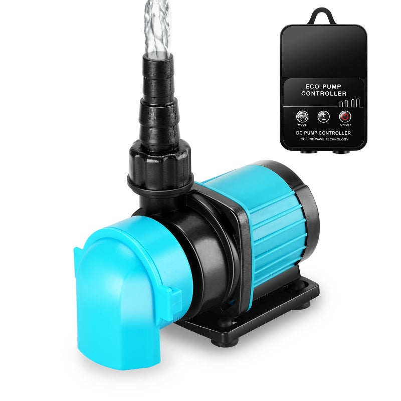 JEREPOND 400GPH Aquarium Return pump with LCD display controller, 15W DC 24V aquarium pump for saltwater freshwater aquarium,fish tank,sump,20 speeds ECO Quiet Submersible and inline pump - Image 1