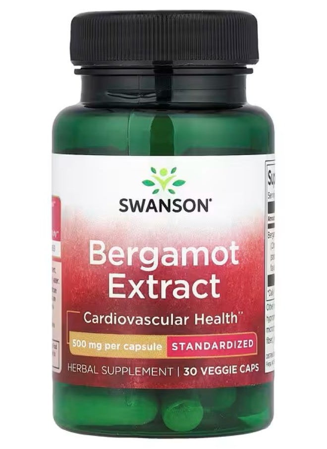 SWANSON - Swanson, Bergamot Extract, 500 mg, 30 Veggie Caps - Image 1