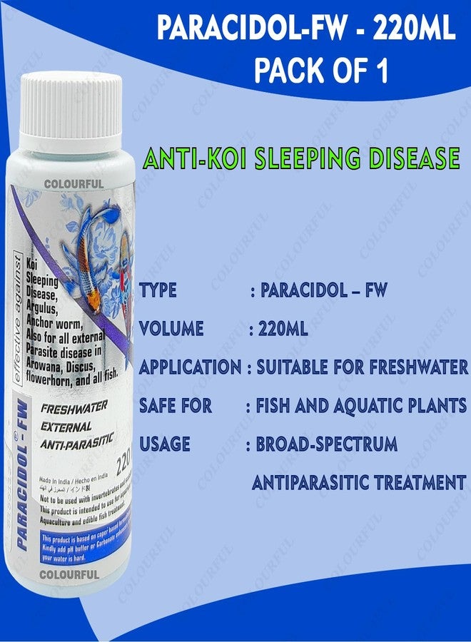 colourful علاجات أكواتيك ريميديز لأحواض أسماك الزينة | علاج فعال لطفيليات الأسماك | آمن لأحواض أسماك المياه العذبة، باراسيدول - 220 مل - Image 3