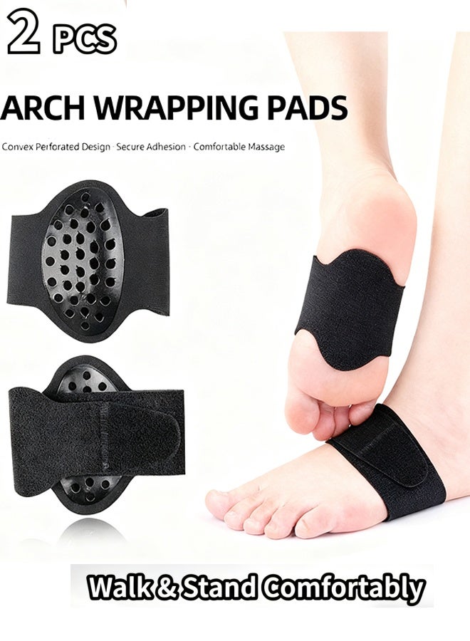 Happy D Tie-On Orthotic Arch Support Pads – Adjustable Gel Arch Strap for Flat Feet & Plantar Fasciitis Relief – Breathable Foot Brace for Men & Women - Image 1