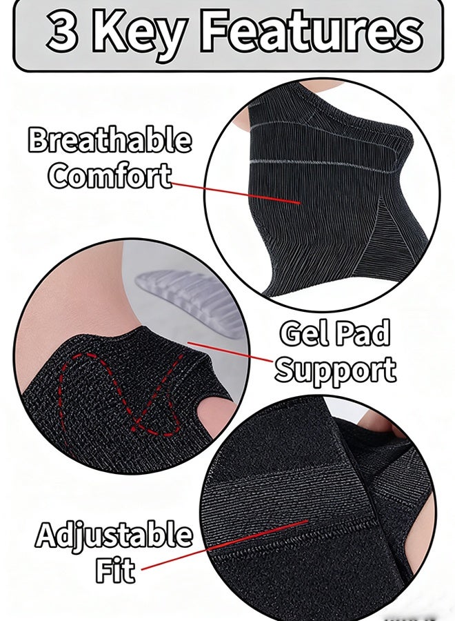 Happy D Tie-On Orthotic Arch Support Pads – Adjustable Gel Arch Strap for Flat Feet & Plantar Fasciitis Relief – Breathable Foot Brace for Men & Women - Image 3