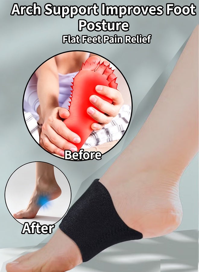 Happy D Tie-On Orthotic Arch Support Pads – Adjustable Gel Arch Strap for Flat Feet & Plantar Fasciitis Relief – Breathable Foot Brace for Men & Women - Image 2