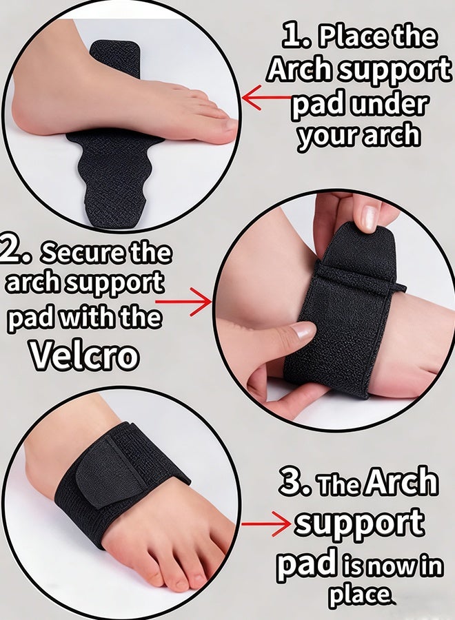 Happy D Tie-On Orthotic Arch Support Pads – Adjustable Gel Arch Strap for Flat Feet & Plantar Fasciitis Relief – Breathable Foot Brace for Men & Women - Image 4