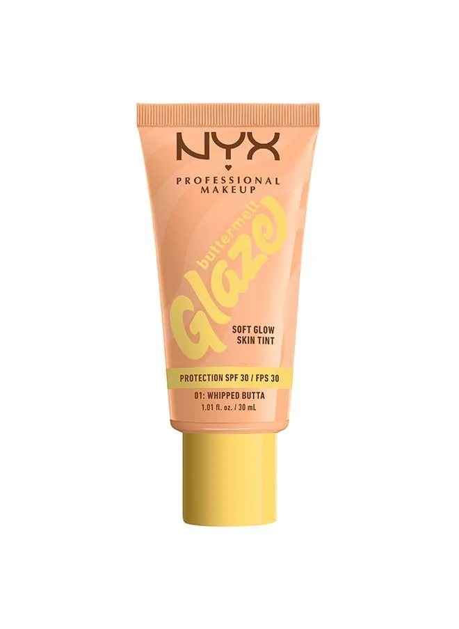 NYX PROFESSIONAL MAKEUP NYX Professional Makeup Buttermelt Glaze Soft Glow Skin Tint + SPF/FPS 30, Foundation, 12h Wear, Whipped Butta