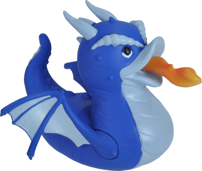Wild Republic Rubber Ducks, Bath Toys, Kids Gifts, Pool Toys, Water Toys, Blue Dragon, 4", Dragon Blue - Image 1