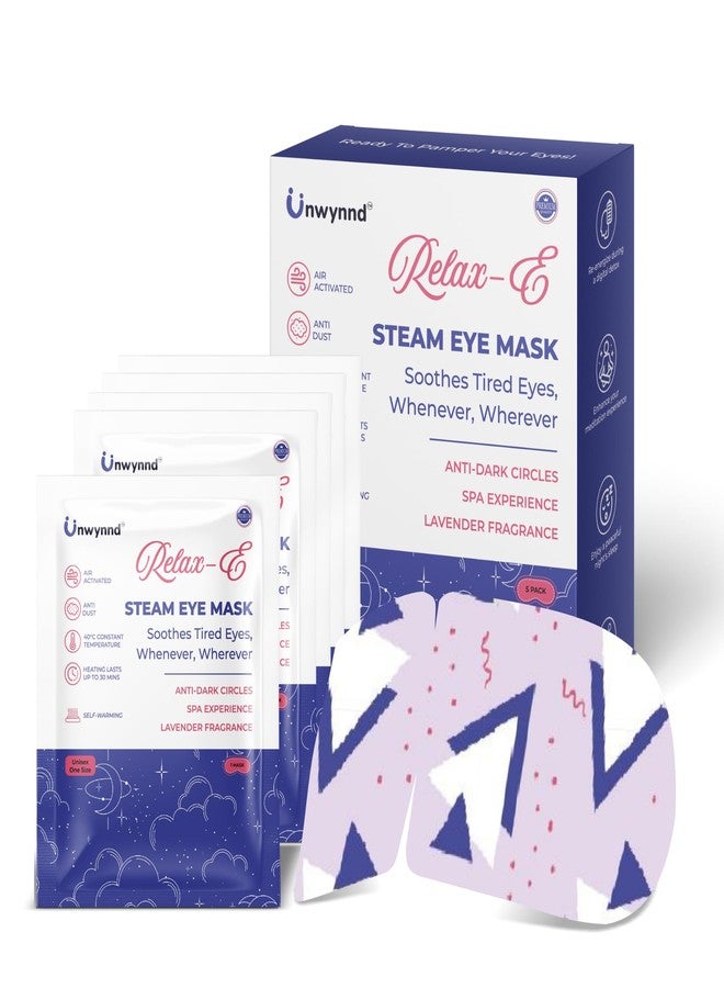 Unwynnd Steam Eye Mask, Eye Mask For Dark Circles & Dry Eyes Relief, Travel-Friendly Self Warming Sleep Mask, Enjoy Relaxing Spa Eye Care, Pack of 5 (Lavender) - Image 1