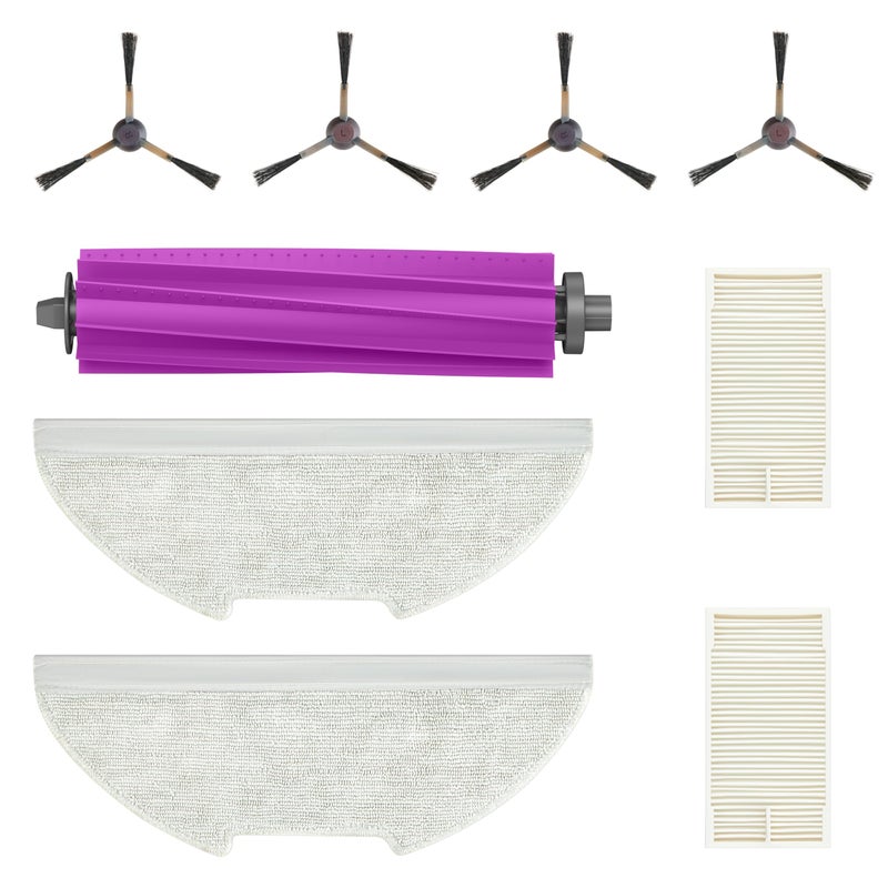 Eureka Authentic Replacement Parts Accessories Compatible for E20 Plus Robot Vacuum Cleaner  Replacement Kit Include: 1 Roller Brush + 2 HEPA Filter + 4 Edge-Sweeping Brush + 2 Mop Pad