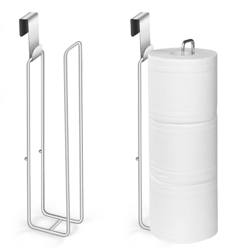 QNP Silver Extra Toilet Paper Storage for 3 Roll Tissue Over The Tank Toilet Paper Roll Holder Stainless Steel Adhesive Hanging Toilets Tissue Holder Wall Mounted for Bathroom RV Camper2 Pack - Image 1