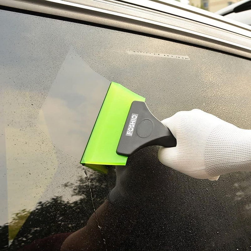 FOSHIO Small Squeegee with 5 Inch Green Rubber Blade Mini Wiper Window Tinting Tools for Mirror Glass Window Cleaner with Non-Slip Handle - Image 4