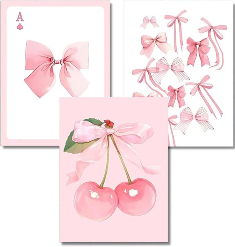 ARPADAMO 3 Pack Diamond Kits for Adults,5D Pink Bows Diamond Painting DIY Diamond Art Vintage Diamond Painting Art Kit for Adult,Round Full Drill Diamonds, Diamond Art Kit for Home Decor-12x16inch - Image 1