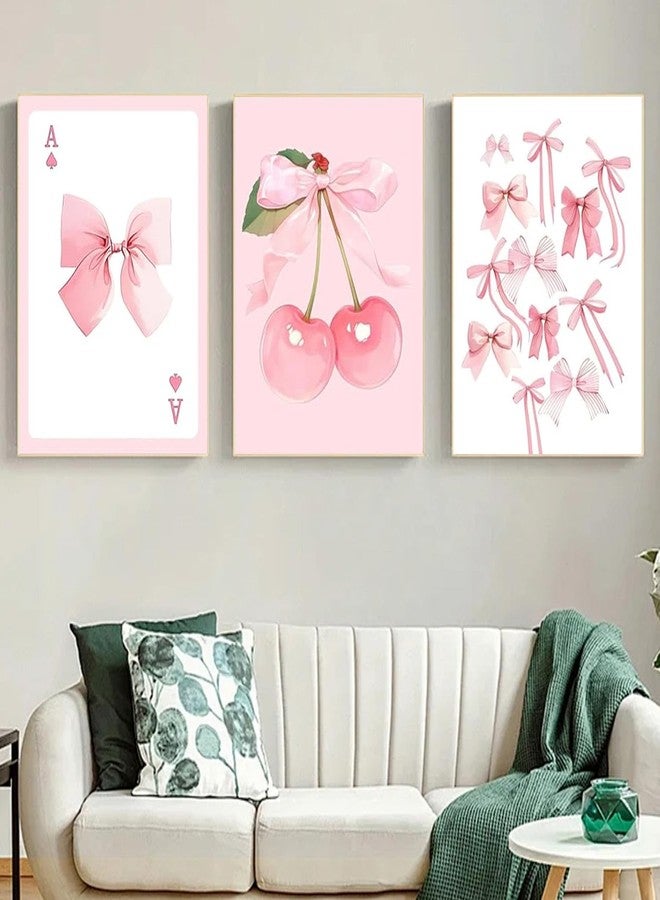 ARPADAMO 3 Pack Diamond Kits for Adults,5D Pink Bows Diamond Painting DIY Diamond Art Vintage Diamond Painting Art Kit for Adult,Round Full Drill Diamonds, Diamond Art Kit for Home Decor-12x16inch - Image 2