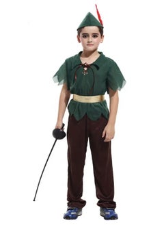 BrainGiggles Peter Pan Costume Kids Cartoon Character Costume Set Halloween Fancy Dress for Boys - Medium