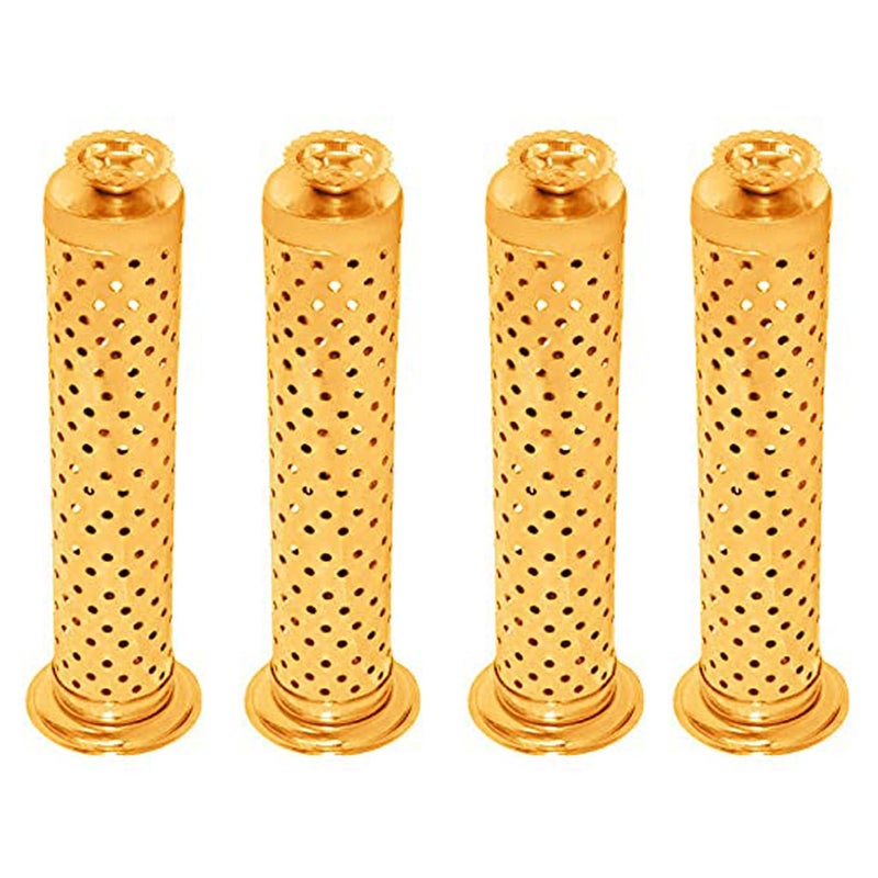 Mini House Stainless Steel Incense Stick Holder with Ash Catcher Dhoop Holder Ideal for Home Temple Office Agarbatti Stand Incense Stick Holder Handcrafted in India Set of 4 Gold